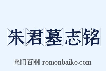 朱君墓志铭是什么意思的图片